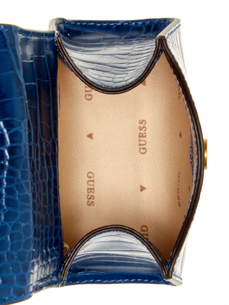 Guess Sestri Crocodile-Embossed Mini Crossbody - Blue Guess Sestri Crocodile-Embossed Mini Crossbody - Blue