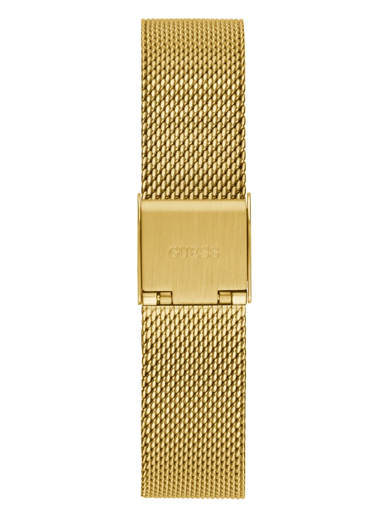 Guess Gold-Tone and Green Mesh Analog Watch - Gold