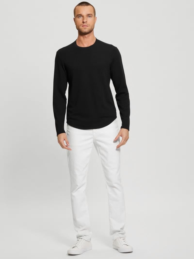 Guess Textured Long-sleeve Tee - Black Guess Textured Long-sleeve Tee - Black