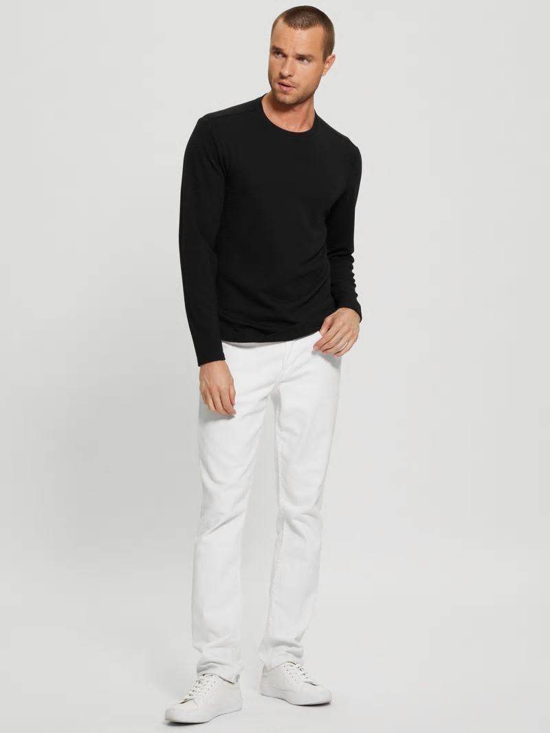 Guess Textured Long-sleeve Tee - Black Guess Textured Long-sleeve Tee - Black