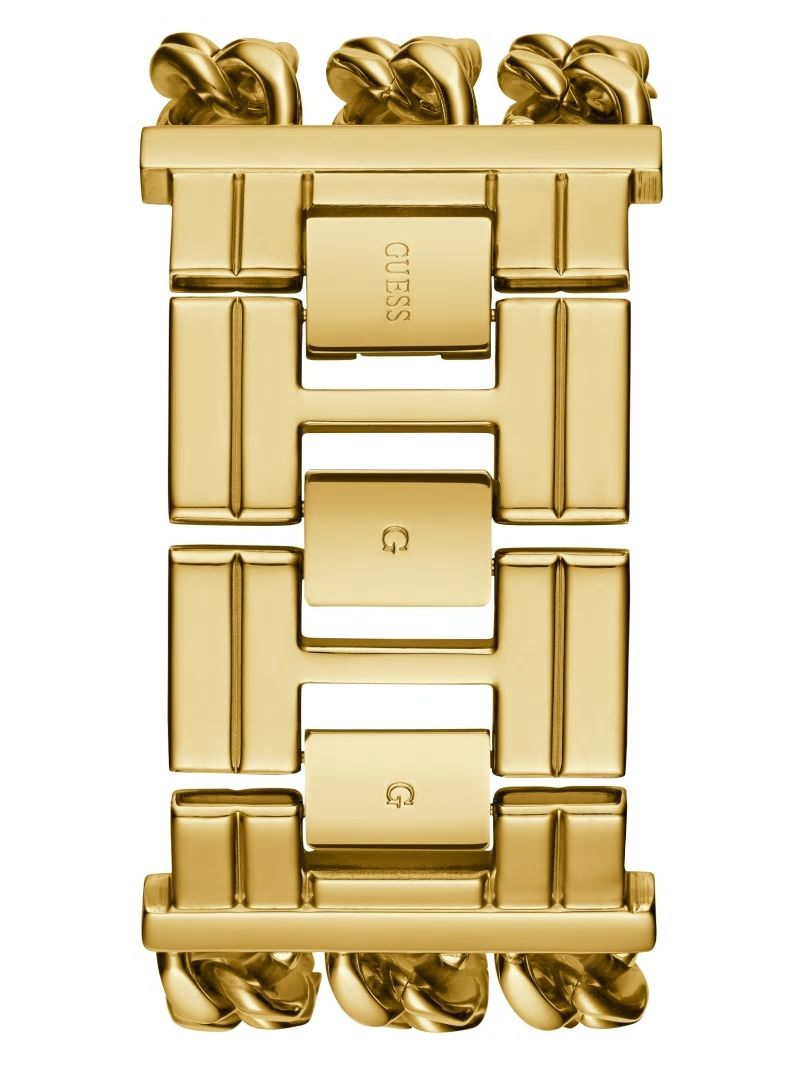 Guess Gold-Tone Chain Analog Watch - Silver/Gold Guess Gold-Tone Chain Analog Watch - Silver/Gold