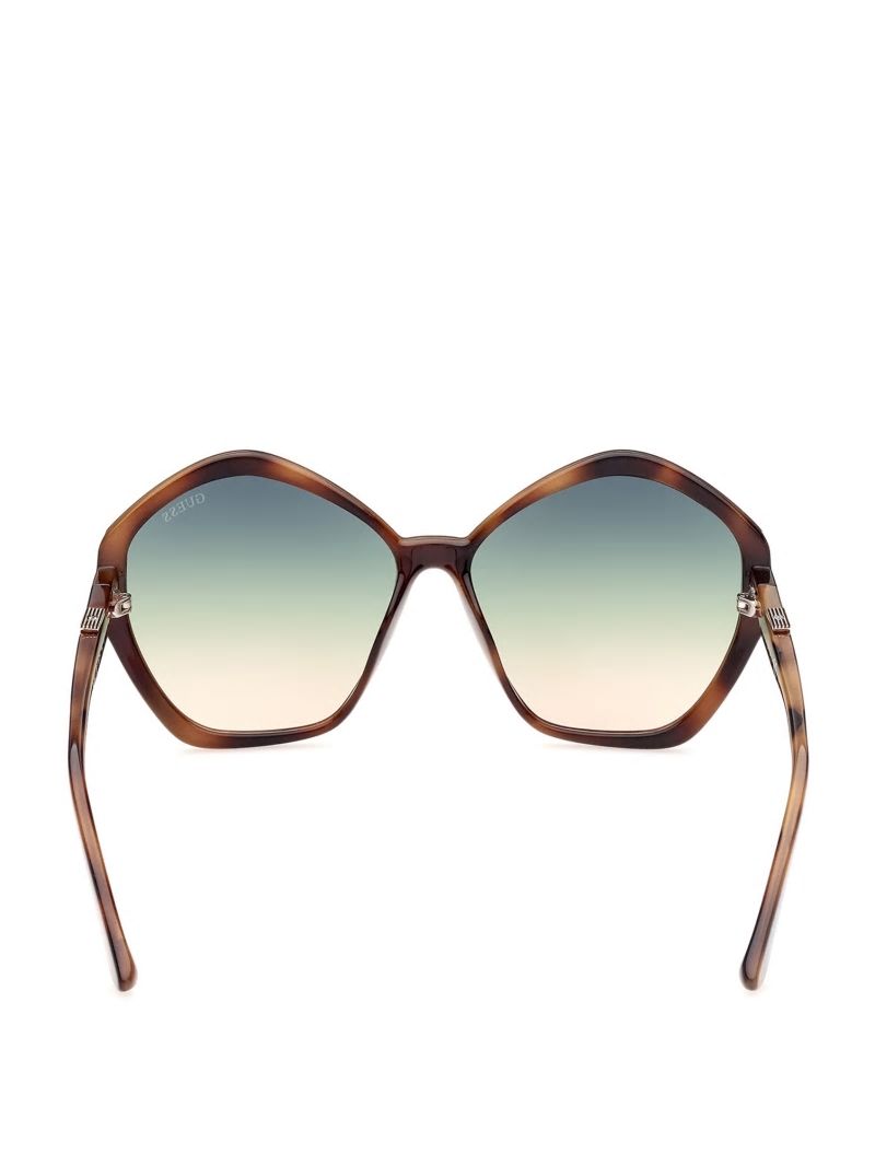 Guess Oversized Geometric Logo Sunglasses - 53p Tort Guess Oversized Geometric Logo Sunglasses - 53p Tort