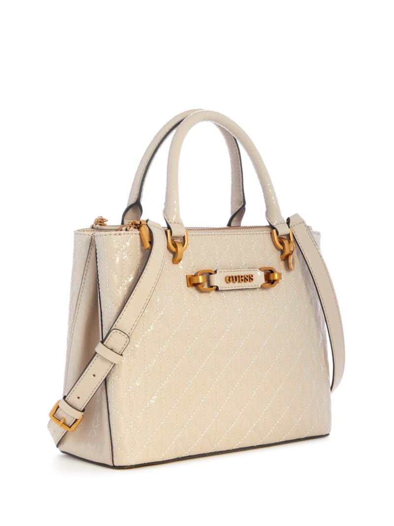 Guess Aveta Status Satchel - Off White Guess Aveta Status Satchel - Off White