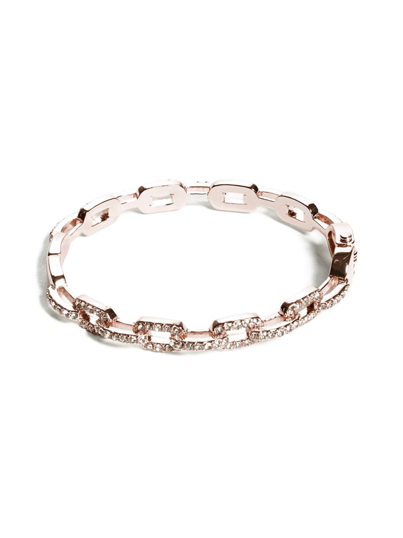 Guess Rhinestone Chain-Link Bangle Bracelet - Gold Guess Rhinestone Chain-Link Bangle Bracelet - Gold