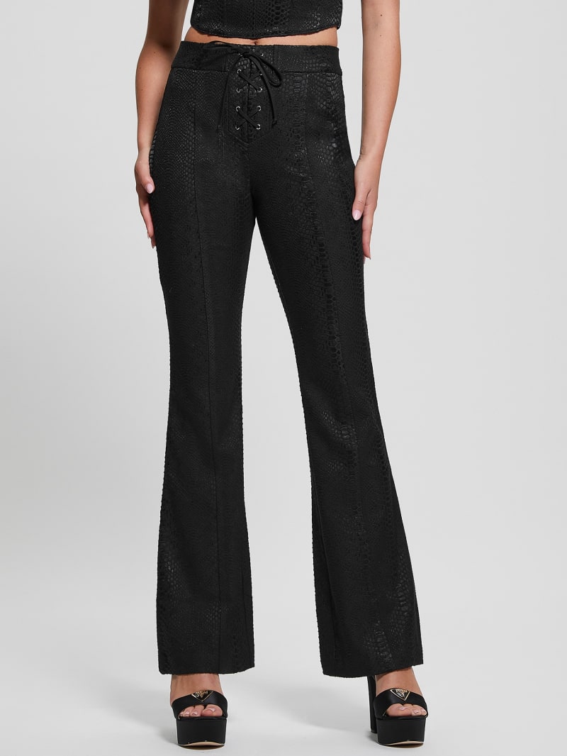 Guess Kiersten Lace-Up Pants - Black Guess Kiersten Lace-Up Pants - Black