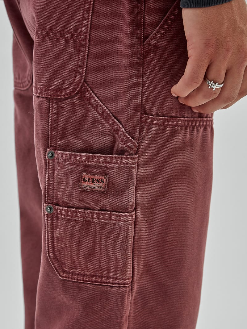 Guess GUESS Originals Canvas Carpenter Pant - Washed Red Canvas Guess GUESS Originals Canvas Carpenter Pant - Washed Red Canvas