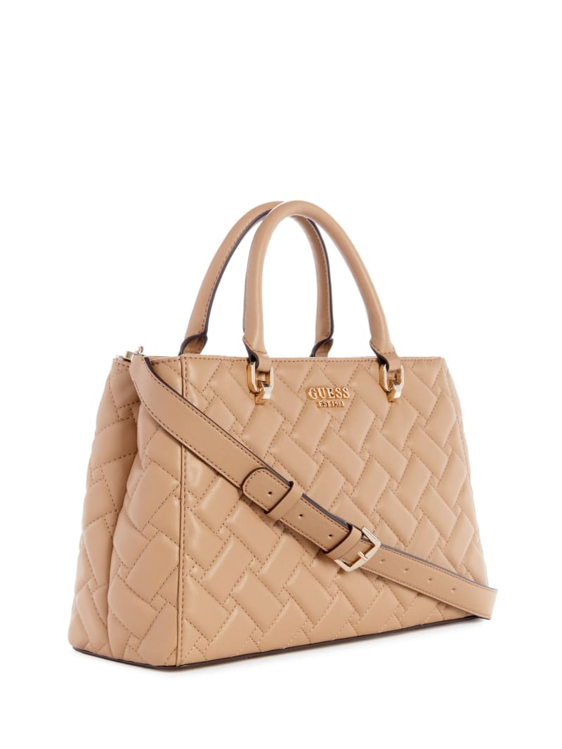 Guess Alanna Girlfriend Satchel - Beige Overflow Guess Alanna Girlfriend Satchel - Beige Overflow
