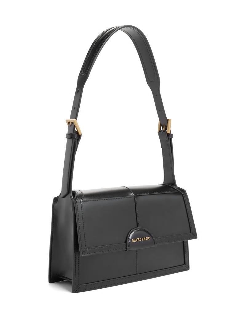 Guess Isa Convertible Leather Bag - Black Guess Isa Convertible Leather Bag - Black