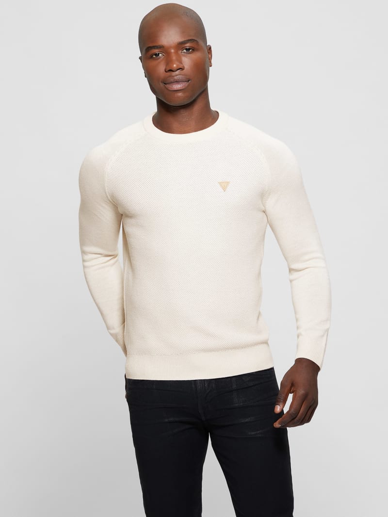 Guess Eco Alec Wool-Blend Sweater - Muted Stone Guess Eco Alec Wool-Blend Sweater - Muted Stone