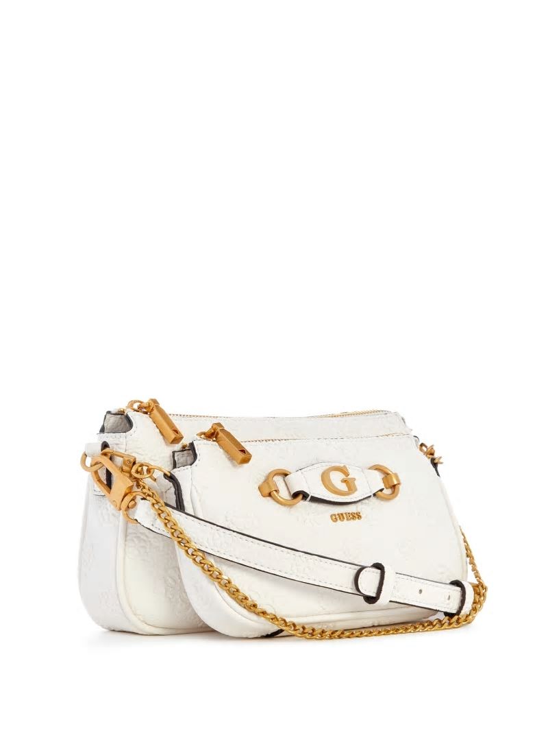 Guess Izzy Double Pouch Crossbody - Steel Guess Izzy Double Pouch Crossbody - Steel