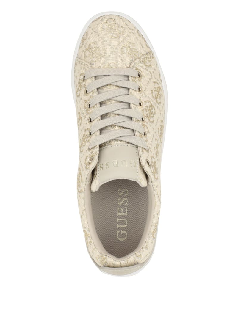Guess Giaa Logo Print Low-Top Sneakers - Gold Guess Giaa Logo Print Low-Top Sneakers - Gold