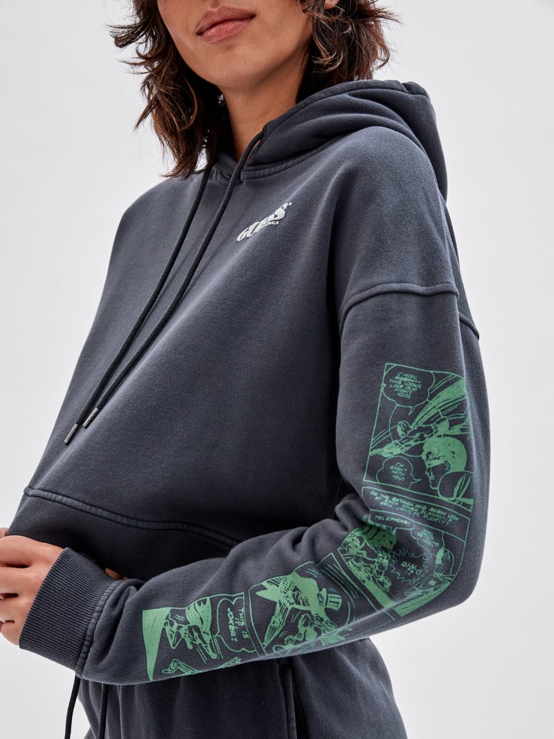 Guess GUESS Originals x Batman Cropped Hoodie - Jet Black Multi Guess GUESS Originals x Batman Cropped Hoodie - Jet Black Multi