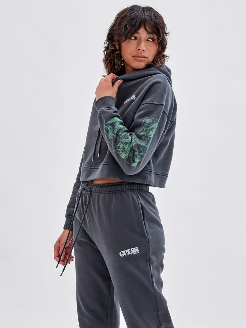 Guess GUESS Originals x Batman Cropped Hoodie - Jet Black Multi Guess GUESS Originals x Batman Cropped Hoodie - Jet Black Multi