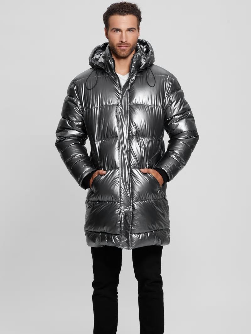 Guess Polar Puffer Jacket - Metallic Silver Guess Polar Puffer Jacket - Metallic Silver