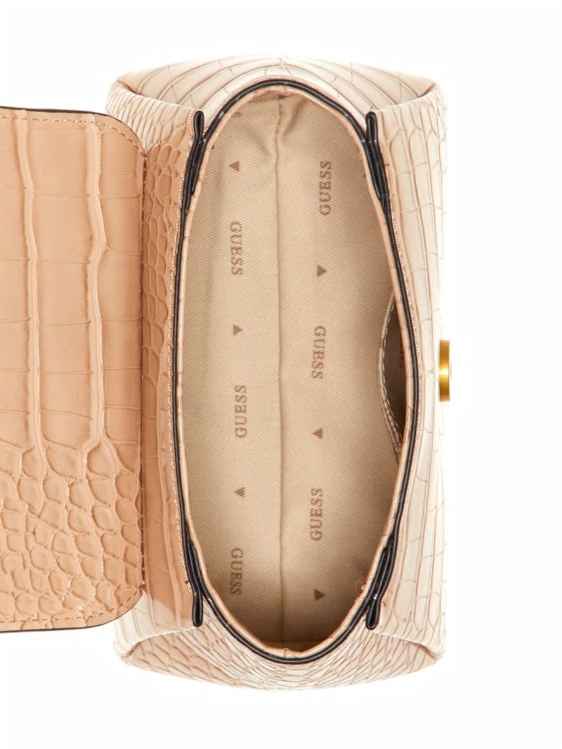 Guess Montreal Faux-Crocodile Mini Crossbody - Taupe Guess Montreal Faux-Crocodile Mini Crossbody - Taupe