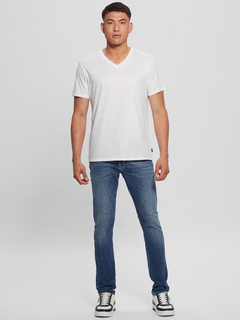 Guess Mason Yoke V-Neck Tee - Pure White Guess Mason Yoke V-Neck Tee - Pure White