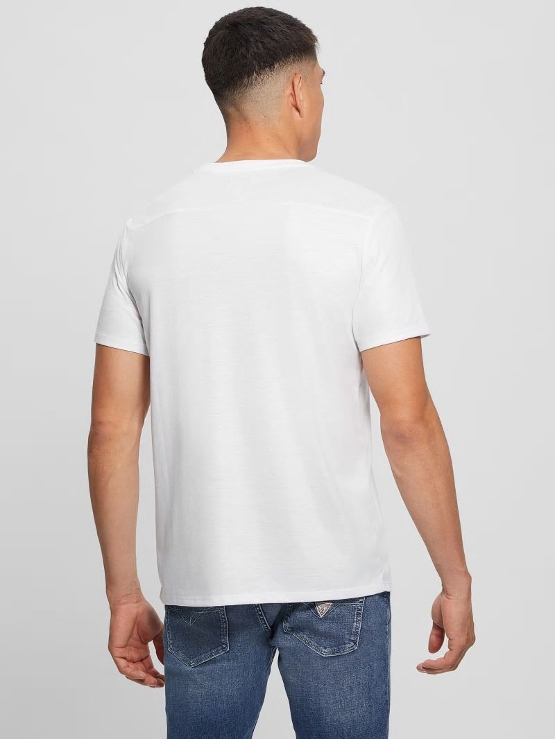 Guess Mason Yoke V-Neck Tee - Pure White Guess Mason Yoke V-Neck Tee - Pure White