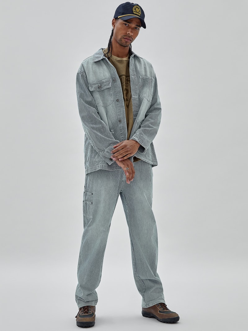 Guess GUESS Originals Pinstripe Chore Jacket - Indigo Yarn Dye Guess GUESS Originals Pinstripe Chore Jacket - Indigo Yarn Dye