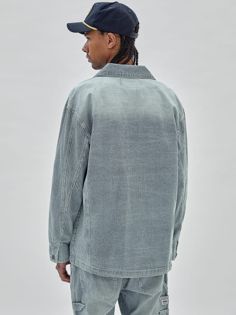 Guess GUESS Originals Pinstripe Chore Jacket - Indigo Yarn Dye Guess GUESS Originals Pinstripe Chore Jacket - Indigo Yarn Dye