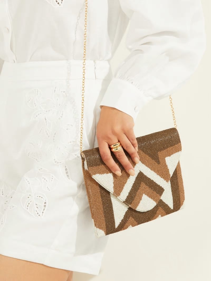 Guess Beaded Clutch - White Guess Beaded Clutch - White