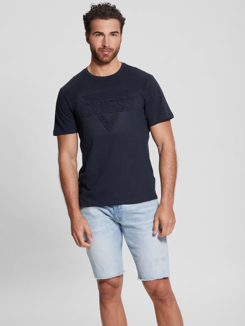Guess Eco Embossed Logo Tee - Bleu éLéGant Guess Eco Embossed Logo Tee - Bleu éLéGant