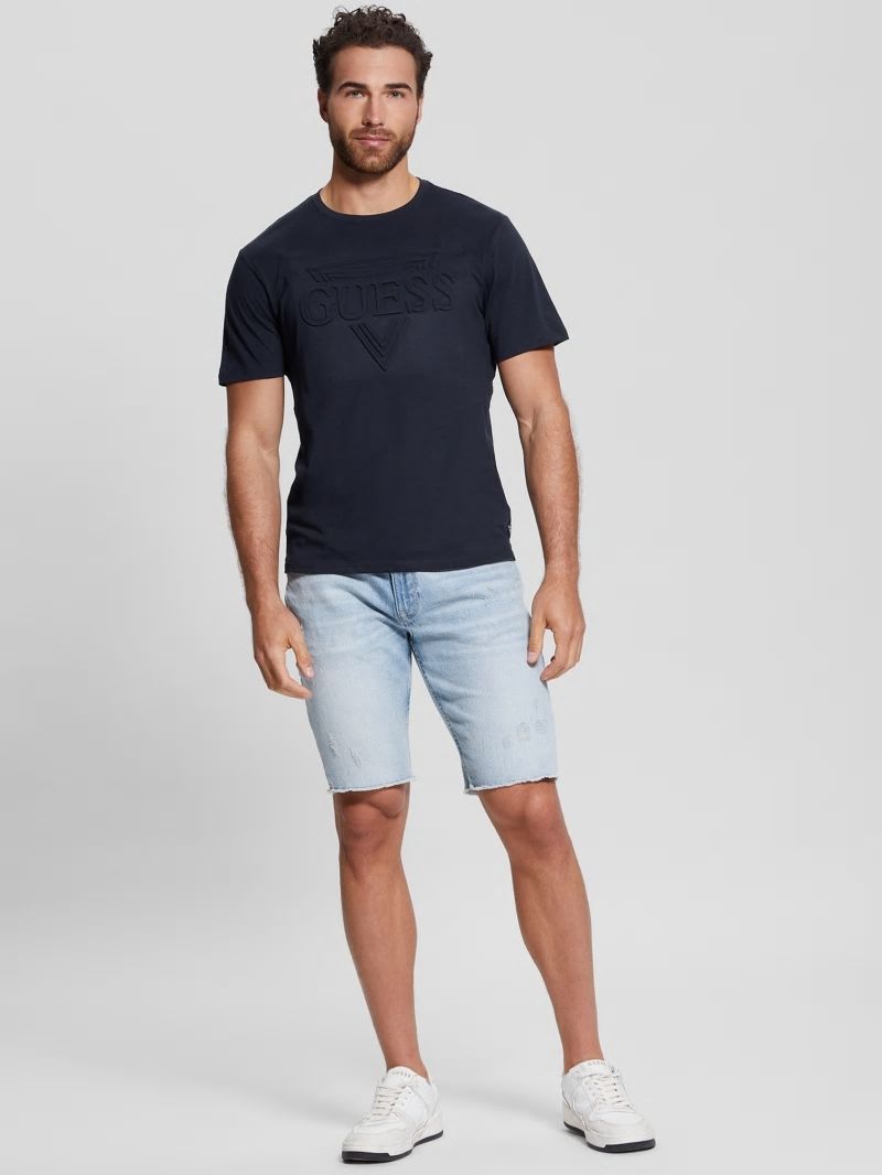 Guess Eco Embossed Logo Tee - Bleu éLéGant Guess Eco Embossed Logo Tee - Bleu éLéGant