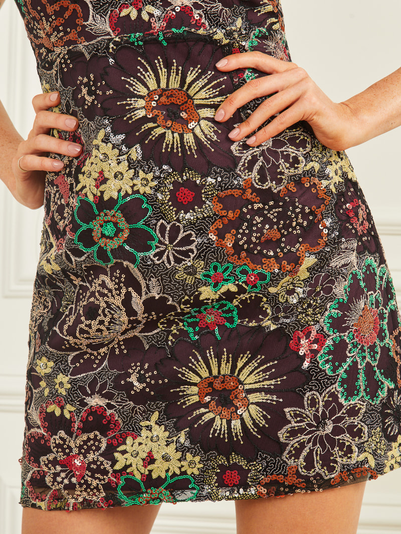 Guess Melina Short Floral Dress - Jet Black Multi Guess Melina Short Floral Dress - Jet Black Multi