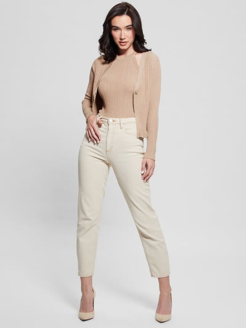 Guess Estelle Sequin Cardigan - Wet Sand Guess Estelle Sequin Cardigan - Wet Sand