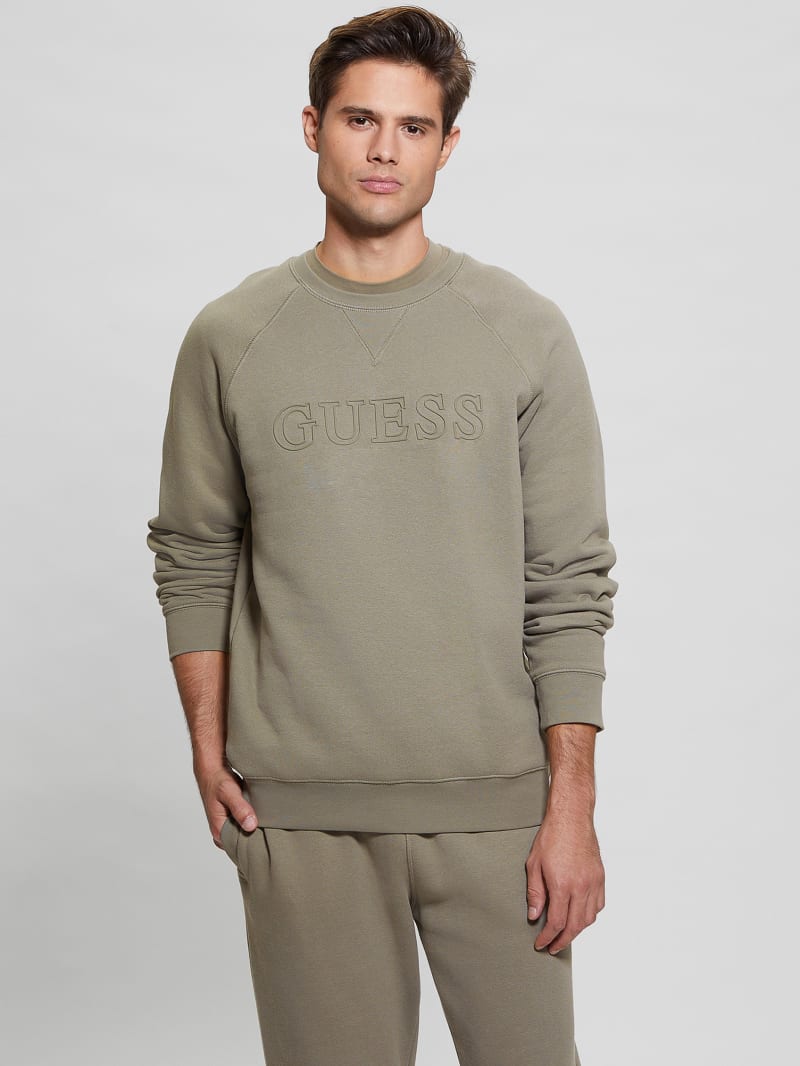 Guess Eco Aldwin Logo Sweatshirt - Mossy Green Guess Eco Aldwin Logo Sweatshirt - Mossy Green