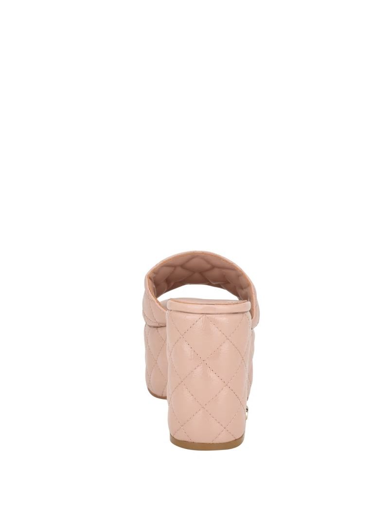 Guess Yanni Quilted Platform Mules - Light Natural 110 Guess Yanni Quilted Platform Mules - Light Natural 110