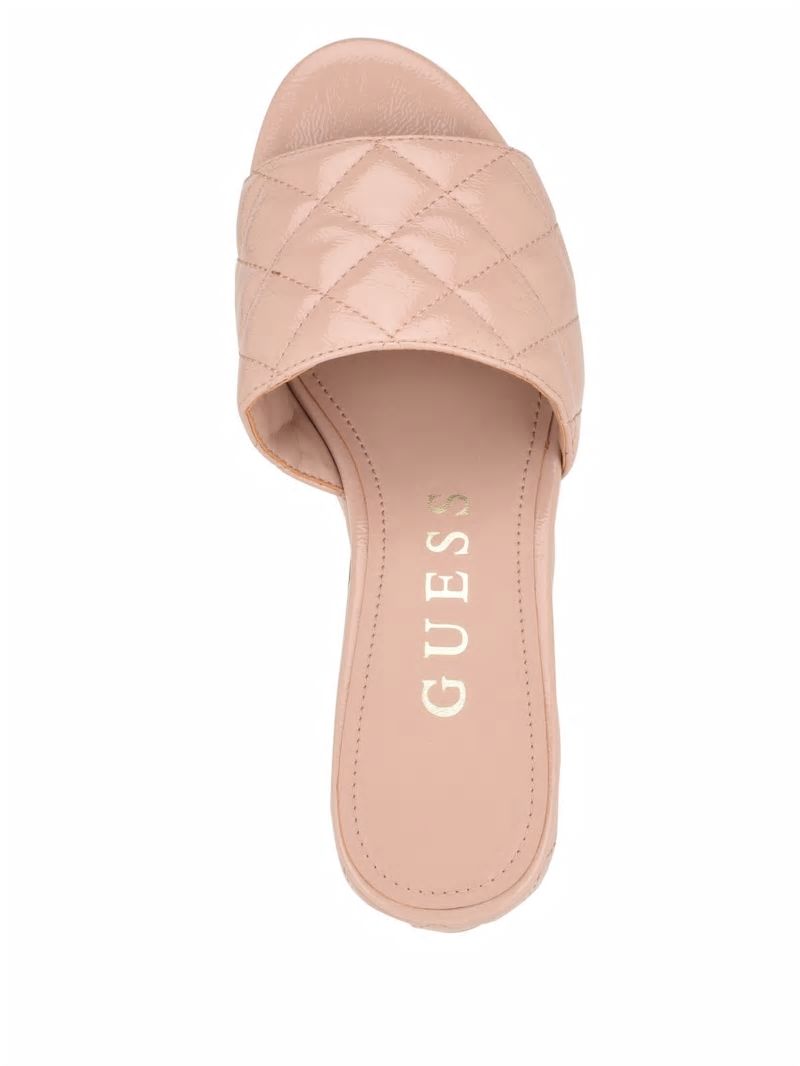 Guess Yanni Quilted Platform Mules - Light Natural 110 Guess Yanni Quilted Platform Mules - Light Natural 110