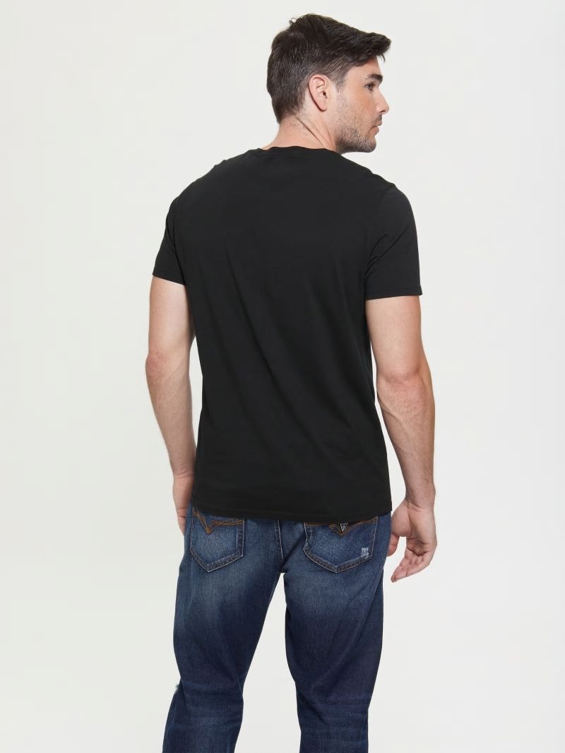 Guess Embroidered Logo Tee - Black Guess Embroidered Logo Tee - Black