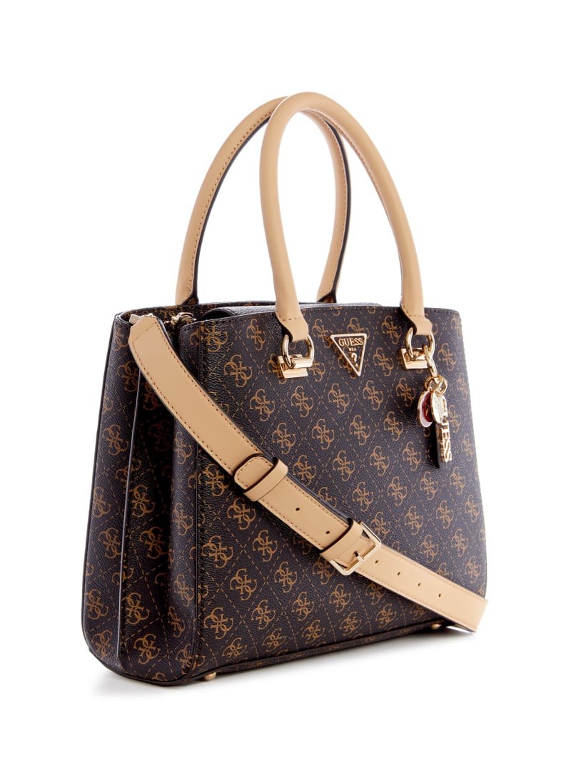 Guess Noelle Quattro G Girlfriend Satchel - Brown Multi Guess Noelle Quattro G Girlfriend Satchel - Brown Multi