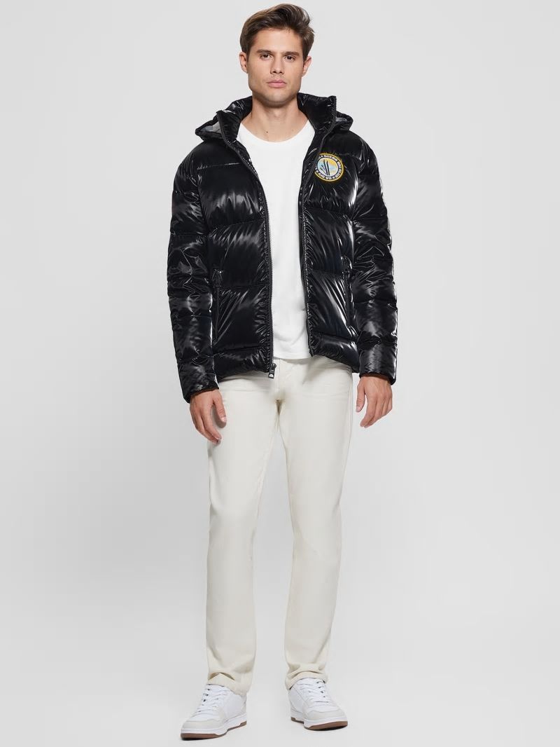 Guess Arctic Patch Puffer Jacket - Jet Black Multi Guess Arctic Patch Puffer Jacket - Jet Black Multi