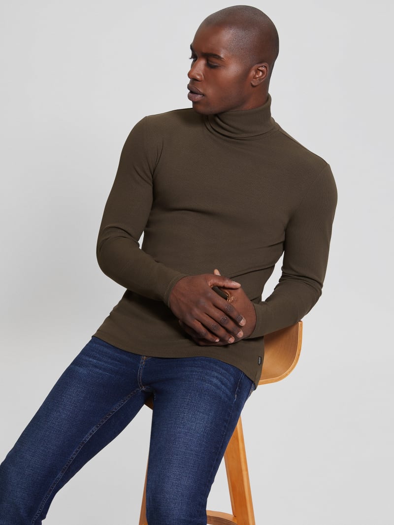Guess Mateo Turtleneck Tee - Bittersweet Cocoa Guess Mateo Turtleneck Tee - Bittersweet Cocoa