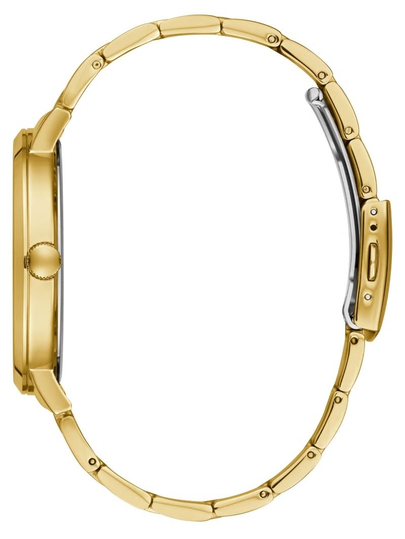 Guess Gold-Tone and Black Diamond Analog Watch - Silver/Gold Guess Gold-Tone and Black Diamond Analog Watch - Silver/Gold