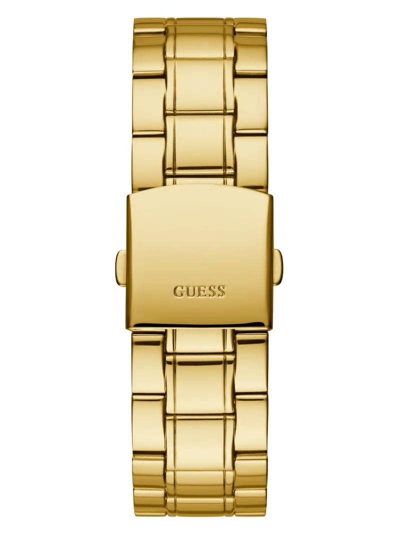 Guess Gold-Tone and Black Diamond Analog Watch - Silver/Gold Guess Gold-Tone and Black Diamond Analog Watch - Silver/Gold