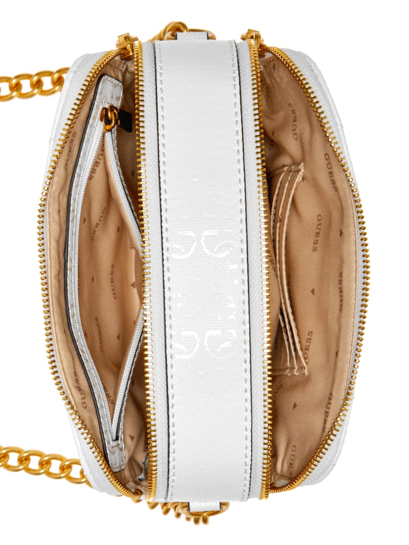 Guess Jania Quilted Camera Crossbody - White Guess Jania Quilted Camera Crossbody - White