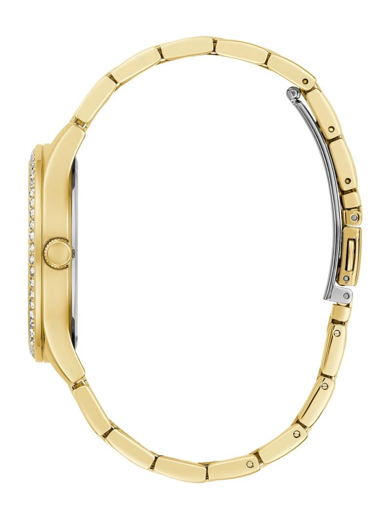 Guess Gold-Tone Logo Analog Watch - Gold