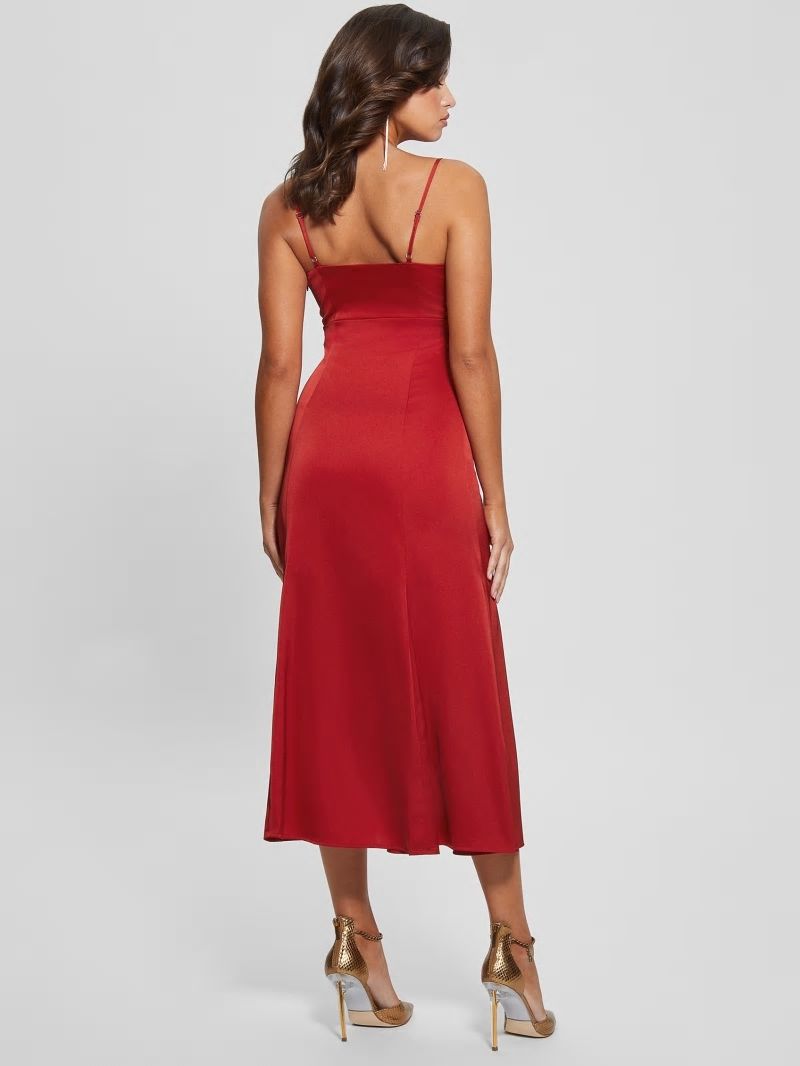 Guess Eco Monique Satin Dress - Chili Red Guess Eco Monique Satin Dress - Chili Red