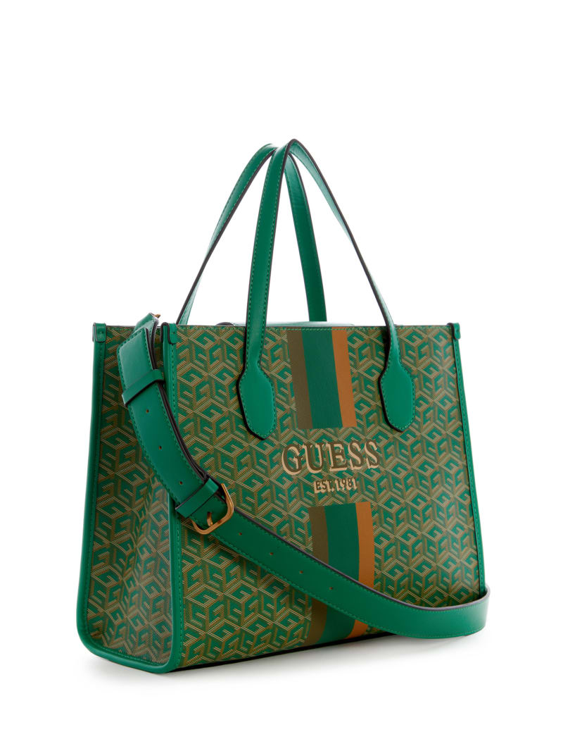 Guess Silvana G Cube Tote - Forest Logo Guess Silvana G Cube Tote - Forest Logo