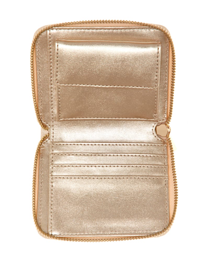 Guess Laurel Small Zip-Around Wallet - Latte Logo Guess Laurel Small Zip-Around Wallet - Latte Logo