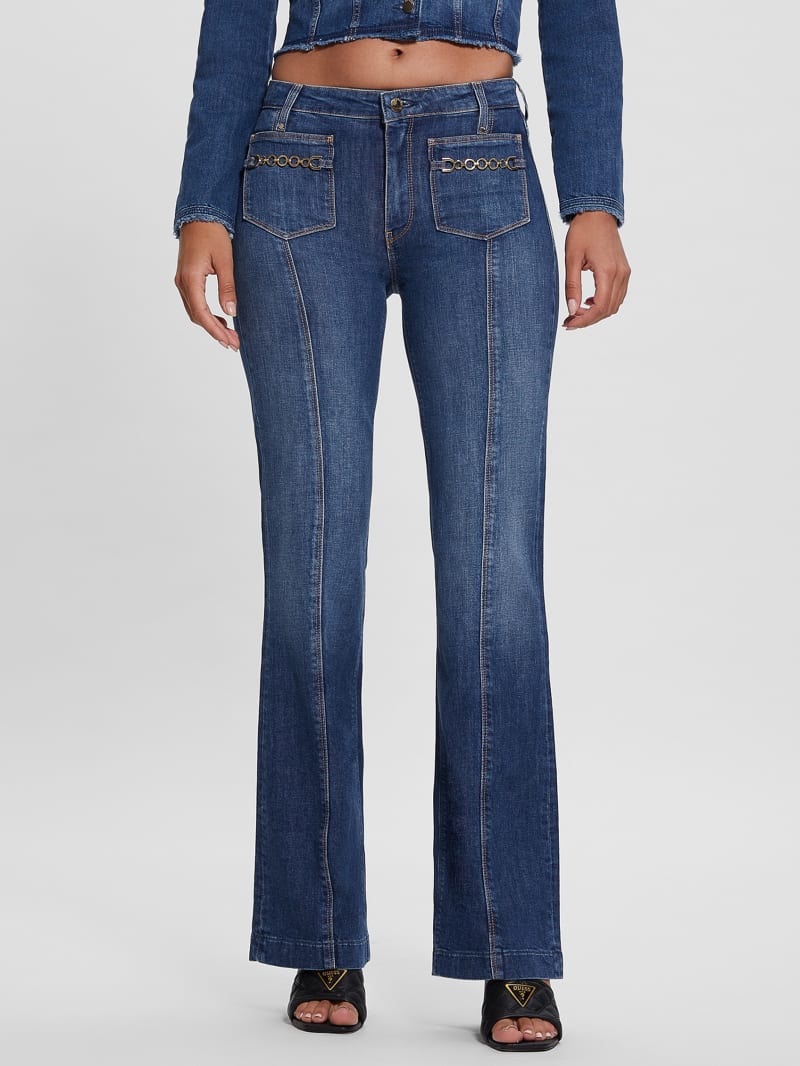 Guess Eco Chain Pocket Sexy Bootcut Jeans - Enlinghtment Dark Guess Eco Chain Pocket Sexy Bootcut Jeans - Enlinghtment Dark
