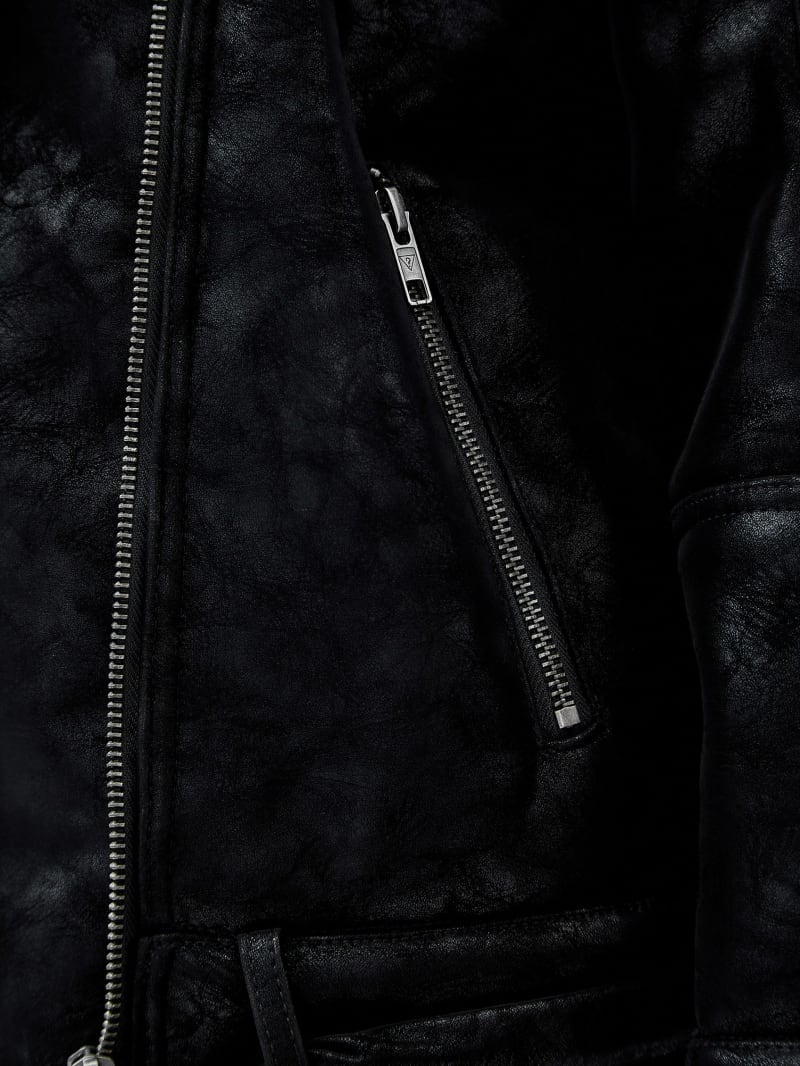 Guess GUESS Originals Belted Biker Jacket - Black Guess GUESS Originals Belted Biker Jacket - Black