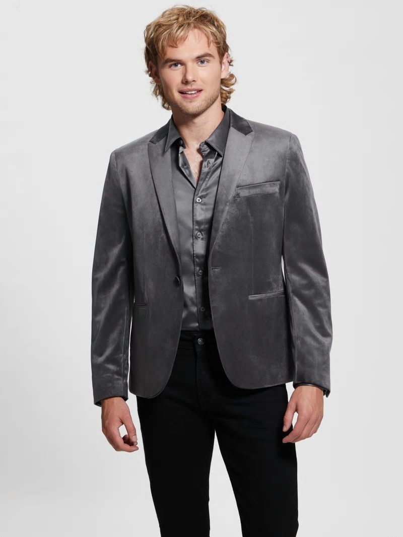 Guess Fulham Velvet Blazer - Magnetic Guess Fulham Velvet Blazer - Magnetic