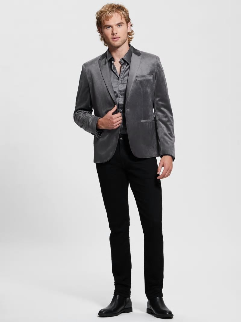 Guess Fulham Velvet Blazer - Magnetic Guess Fulham Velvet Blazer - Magnetic