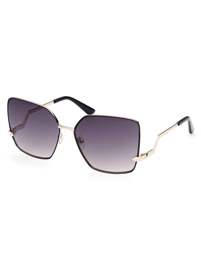 Guess Oversized Square Zigzag Sunglasses - 05b (Black) Guess Oversized Square Zigzag Sunglasses - 05b (Black)