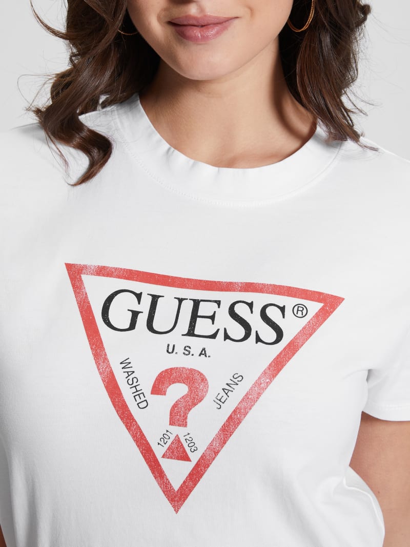 Guess Eco Triangle Logo Tee - Pure White Guess Eco Triangle Logo Tee - Pure White