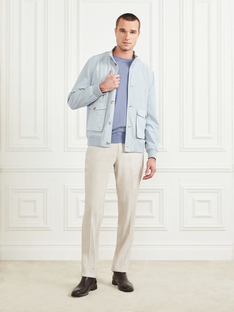 Guess Suede Flight Jacket - Funny Blue Guess Suede Flight Jacket - Funny Blue