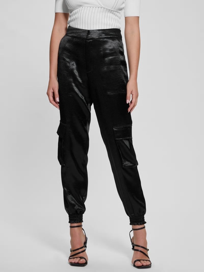 Guess Eco Soundwave Satin Cargo Pants - Black Guess Eco Soundwave Satin Cargo Pants - Black